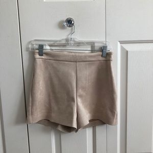 Beige suede shorts